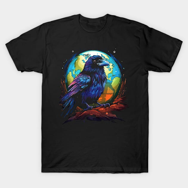 Crow Earth Day T-Shirt by JH Mart